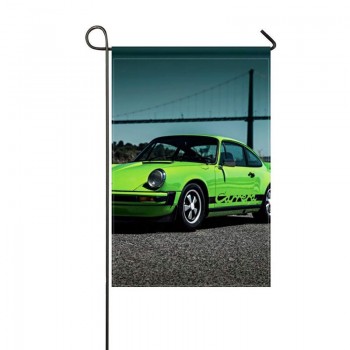 DongGan Garden Flag Porsche 911 Carrera 1974 Green Side View 12x18 Inches(Without Flagpole)
