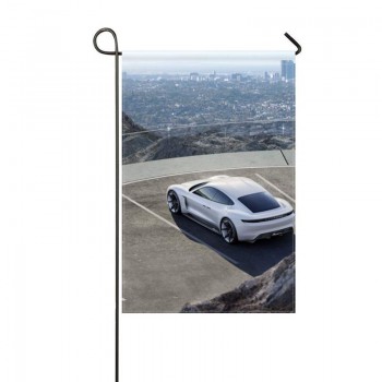 DongGan Garden Flag Porsche Mission E Concept White Top View 12x18 Inches(Without Flagpole)